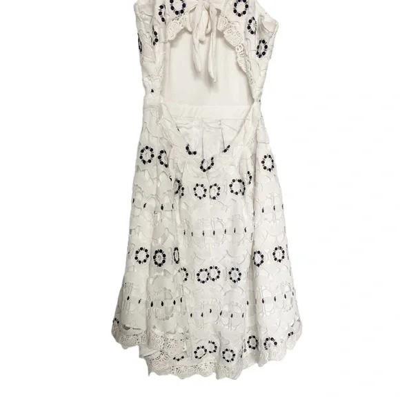 Lovers + Friends Forget Me Not White Floral Crochet Mini Dress Boho Sz Small - Picture 9 of 12